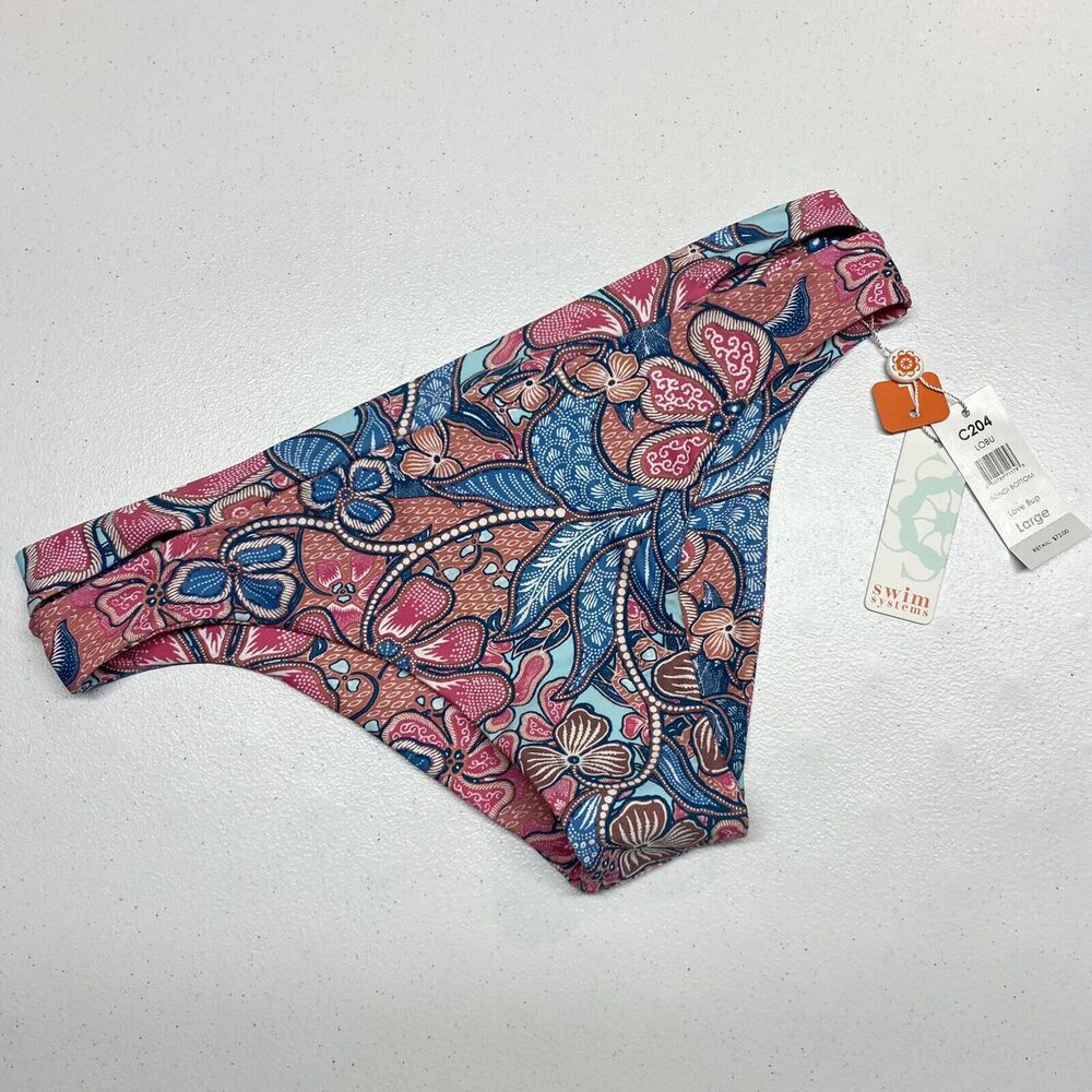 New Swim Systems Bondi Cheeky Bikini Bottom Love Bug Print Swimsuit‎ Size L
